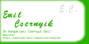emil csernyik business card